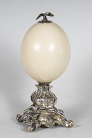 Ezüst antik bécsi dísztárgy strucc tojással