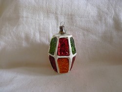 Old glass Christmas tree decoration - checkered lantern!
