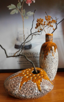 Retro kerámia iparművész váza 23 cm és ikebana kavicstál
