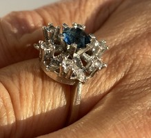 Wonderful blue stone 4.1 Gram 55 silver ring! Personally near mom park