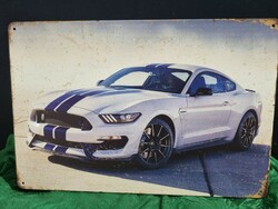 Mustang Autó dekorációs  Vintage fém tábla ÚJ! (25)