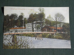 Postcard, Germany, Wildbad Empfing, flusspartie mit brücke, 1908