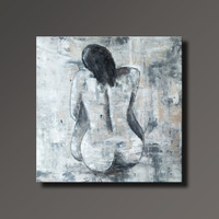 Vörös Edit : 80x80 cm Női Akt - Picasso stílusban