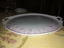 Antique porcelain tray cake plate with handle - 39 cm - art&decoration