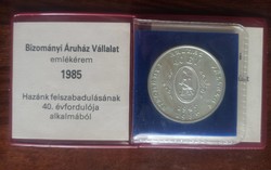 1985 Bizományi Áruház Vállalat - Mária Terezia Ag emlékérem (33,45g/0.925/42,5mm)