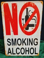 No smoking Vintage fém tábla ÚJ! (75)
