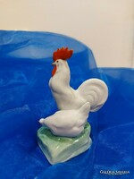 Zsolnay porcelain rooster with hen.