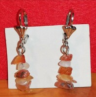 Mineral earrings (simple) - carnelian
