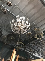 Flower-shaped chandelier glass metal