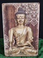 Buddha dekorációs  Vintage fém tábla ÚJ! (35-7372)