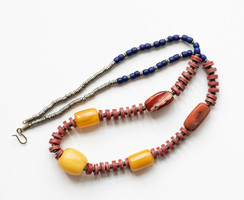 Traditional African tribal jewelry - necklace amber and carnelian? With stones - ethno ethno