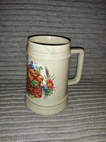 German ceramic beer mug with harvest image (a12)