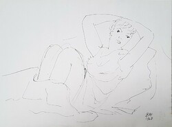 Miklós Borsos - 29 x 38 cm ink, paper 1968