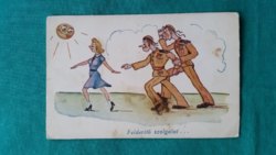 Old humorous postcard, reform, postal clerk