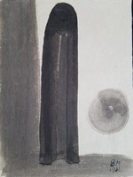 Borsos Miklós - 32 x 24 cm lavírozott tus, papír 1982