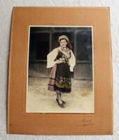 Antik fotó , népviselet Balatonboglár 18 x 24 cm