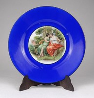1Q879 old blue vicroria porcelain plate with cupid decoration 16.3 Cm