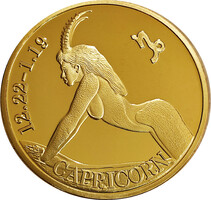 Gold-plated horoscope medal - Capricorn