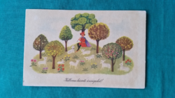 Old Easter postcard - drawing: k. Lukats kato, ran