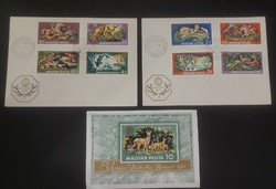 Vadászati világkiállítás 1971- blokk és bélyegsor FDC-ken