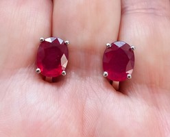 925 Silver ruby earrings.