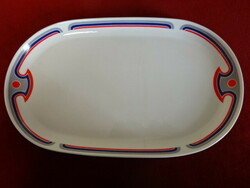 Alföldi porcelain meat bowl, canteen pattern, red-blue-gray caíkos. Jokai.