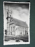 Képeslap,Postcard, Beszterce, Evangélikus templom látkép, Országzászló, 1942