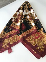 Huge silk scarf with a classic pattern, 95 x 94 cm