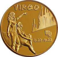 Gold Plated Horoscope Medal - Virgo