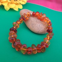 Amber bracelet, lucky stone 0.8 cm