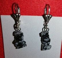 Mineral earrings (simple) - snowflake obsidian