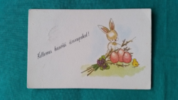 Old graphic Easter postcard, drawing: Éva Zombori