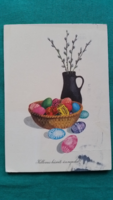 Régi húsvéti grafikus képeslap, rajz: Novák Henrik