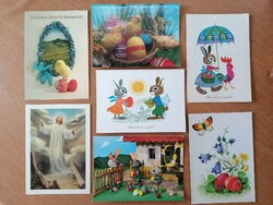 7 retro Easter postcards, 1 3-dimensional