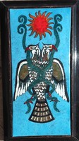 Bézy Sándor tűzzománc kép _  Garuda a kígyóval