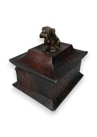 Különleges szecessziós emeletes ékszertartó doboz bulldog kutya díszítéssel - 51882