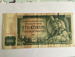 100 korun/ korona Csehszlovákia bankjegy eladó
