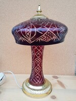Asztali lámpa, csiszolt bordó kristály - Debrecen