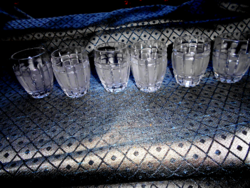 6 db  olomkristály röviditalos pohár-hibátlan-aprolékos csiszolással