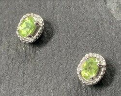 Real natural peridot gemstone earrings 925 - ùj