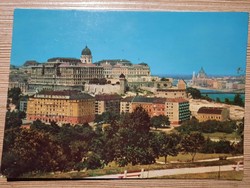 Budapest Buda skyline - retro postcard - postage clean