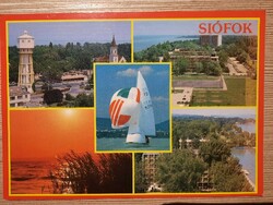 Siófok retro postcard - postal clean