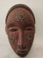 Antik afrikai patinás fa maszk Yoruba népcsoport Nigéria dob 12 2538