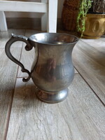 Nice old pewter cup with ears (10.2x10.5x7.5 cm)