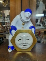 French limoges art deco clown figure porcelain lamp. 20 Cm.