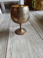 Szép régi ezüstözött talpas pohár (12,8x8.3 cm)