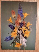Bouquet of flowers - retro postcard - postal clean