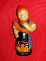 Antique extremely rare Szécs jolán ceramic figurine with bride's scarf and shoulder scarf 10 x 5 cm