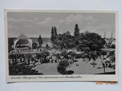 Régi képeslap: Heringsdorf (Németország), strandpromenád (50-es évek)