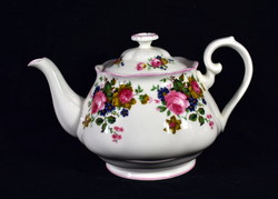 English porcelain teapot with a rich floral pattern!